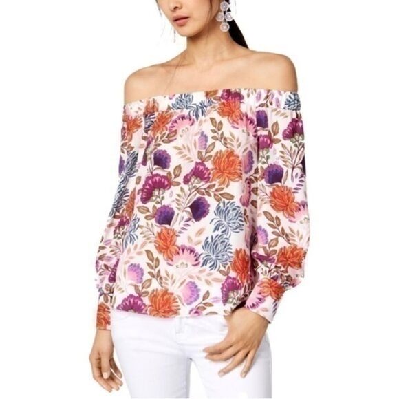 INC International Concepts Tops - Off the Shoulder Floral Top